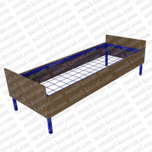 Кровать металлическая со спинками и царгами из ЛДСП 16мм ПВХ 0,4мм сетка сварная 'ДКП-4'